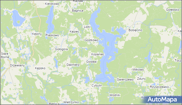 mapa Kopaniec gmina Polanów, Kopaniec gmina Polanów na mapie Targeo