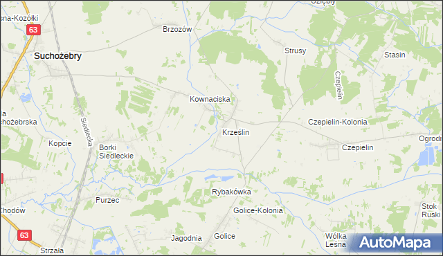 mapa Krześlin, Krześlin na mapie Targeo