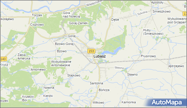 mapa Lubasz powiat czarnkowsko-trzcianecki, Lubasz powiat czarnkowsko-trzcianecki na mapie Targeo