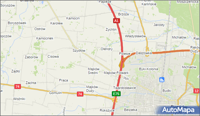 mapa Majków Mały, Majków Mały na mapie Targeo