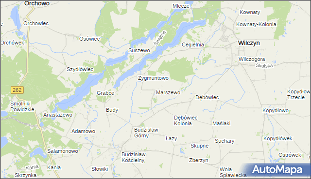 mapa Marszewo gmina Kleczew, Marszewo gmina Kleczew na mapie Targeo