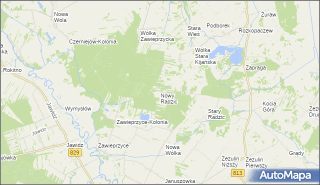 mapa Nowy Radzic, Nowy Radzic na mapie Targeo