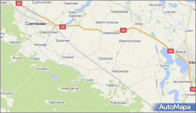 mapa Ograszka, Ograszka na mapie Targeo