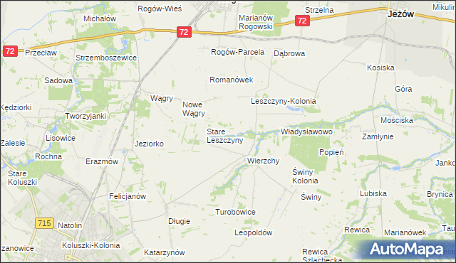 mapa Olszewo gmina Jeżów, Olszewo gmina Jeżów na mapie Targeo