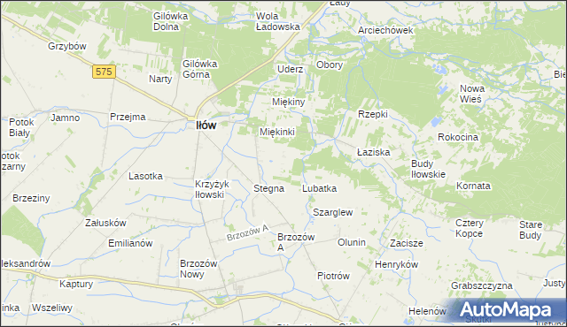 mapa Olszowiec gmina Iłów, Olszowiec gmina Iłów na mapie Targeo