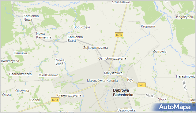 mapa Osmołowszczyzna, Osmołowszczyzna na mapie Targeo