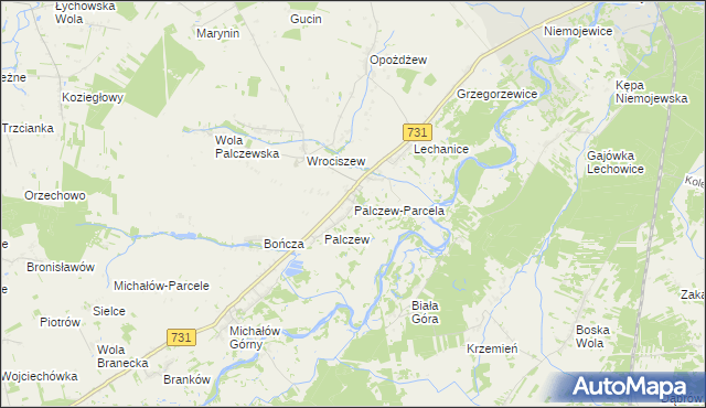 mapa Palczew-Parcela, Palczew-Parcela na mapie Targeo