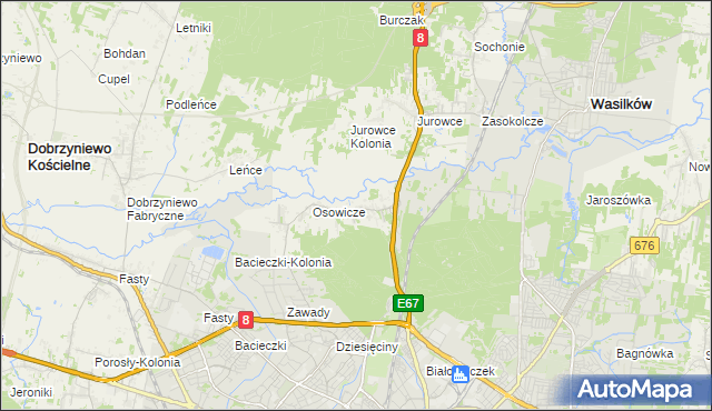 mapa Sielachowskie, Sielachowskie na mapie Targeo