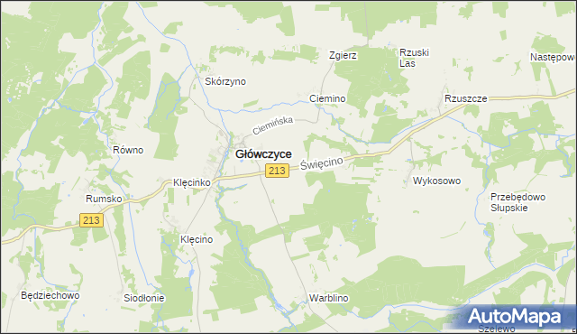 mapa Święcino, Święcino na mapie Targeo