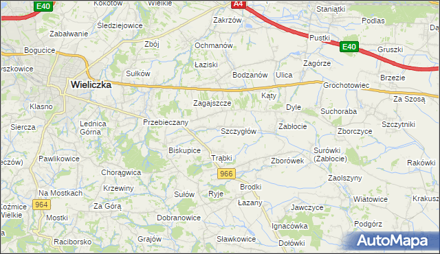 mapa Szczygłów, Szczygłów na mapie Targeo