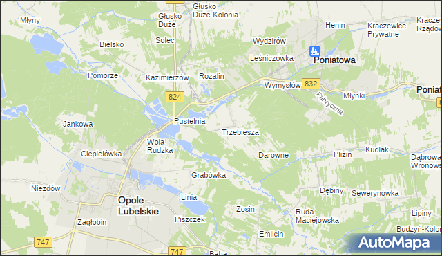 mapa Trzebiesza, Trzebiesza na mapie Targeo