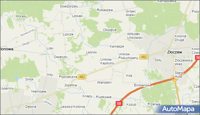 mapa Uników Kapitulny, Uników Kapitulny na mapie Targeo