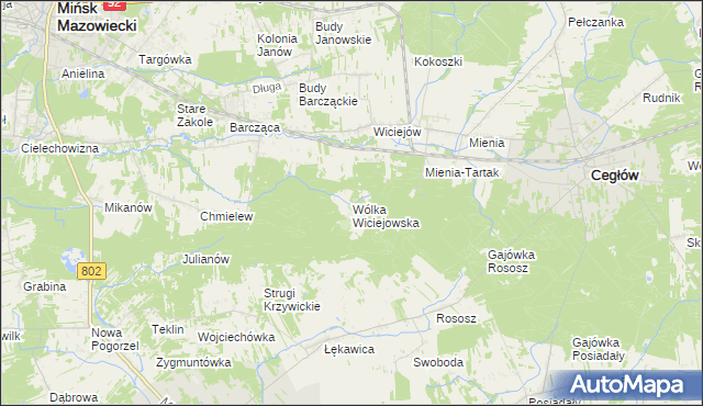 mapa Wólka Wiciejowska, Wólka Wiciejowska na mapie Targeo
