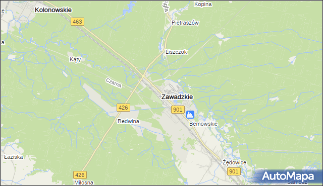 mapa Zawadzkie, Zawadzkie na mapie Targeo