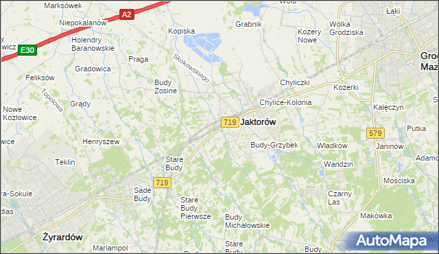 mapa Jaktorów-Kolonia, Jaktorów-Kolonia na mapie Targeo