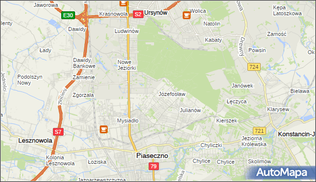 mapa Józefosław, Józefosław na mapie Targeo