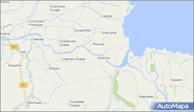 mapa Osłonka, Osłonka na mapie Targeo