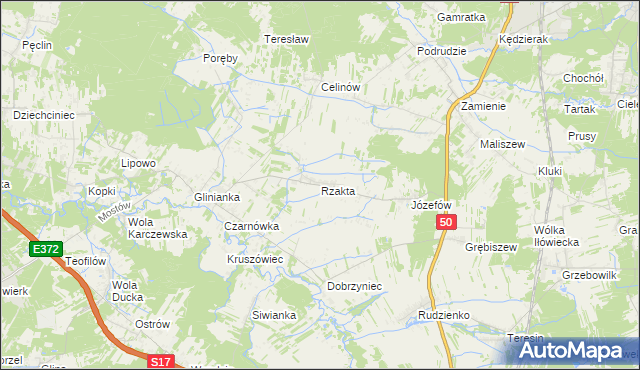 mapa Rzakta, Rzakta na mapie Targeo