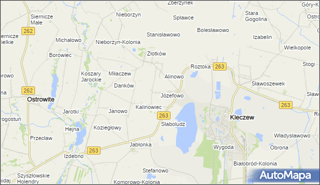 mapa Józefowo gmina Kleczew, Józefowo gmina Kleczew na mapie Targeo