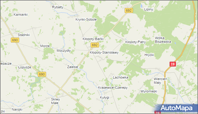 mapa Kłopoty-Bujny, Kłopoty-Bujny na mapie Targeo