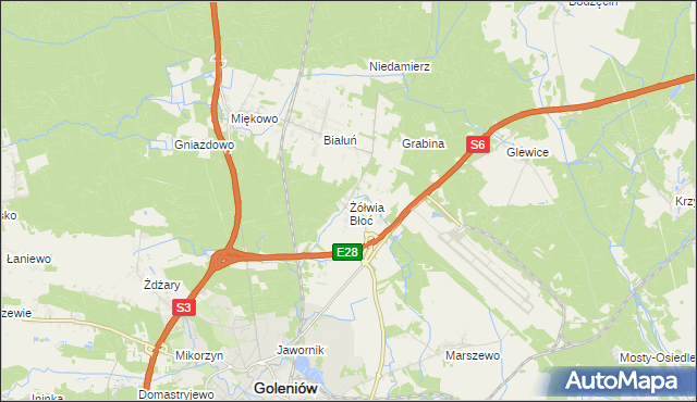 mapa Żółwia Błoć, Żółwia Błoć na mapie Targeo