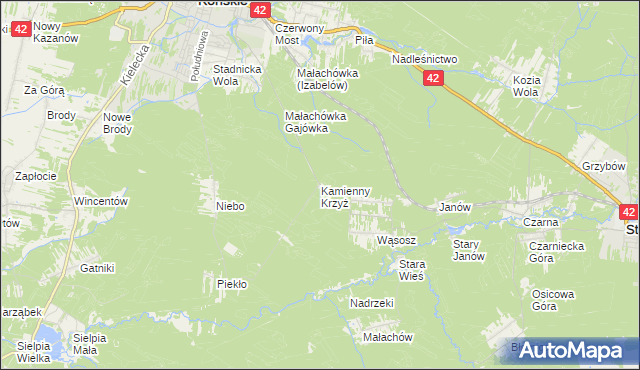 mapa Kamienny Krzyż, Kamienny Krzyż na mapie Targeo