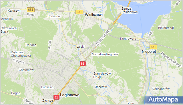 mapa Michałów-Reginów, Michałów-Reginów na mapie Targeo