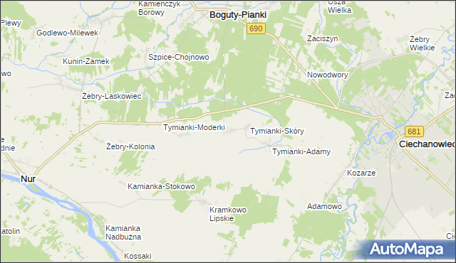 mapa Tymianki-Bucie, Tymianki-Bucie na mapie Targeo
