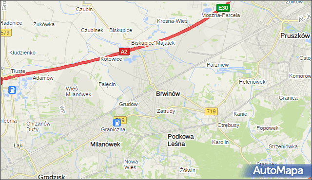 mapa Brwinów, Brwinów na mapie Targeo