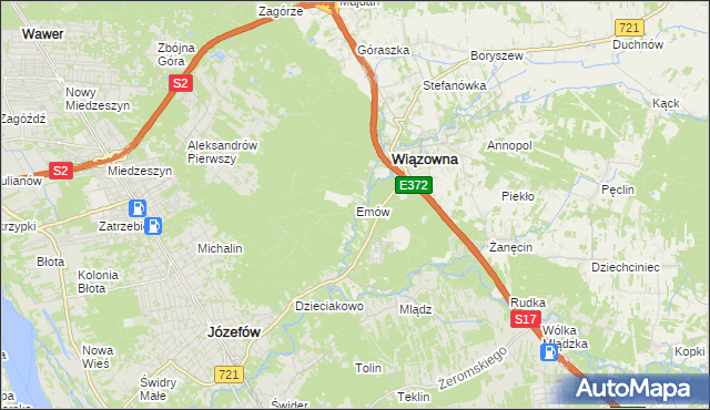 mapa Emów, Emów na mapie Targeo