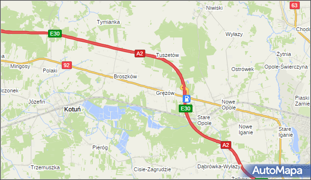 mapa Gręzów, Gręzów na mapie Targeo