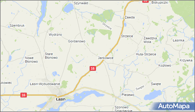 mapa Jankowice gmina Łasin, Jankowice gmina Łasin na mapie Targeo