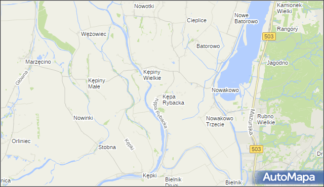 mapa Kępa Rybacka, Kępa Rybacka na mapie Targeo