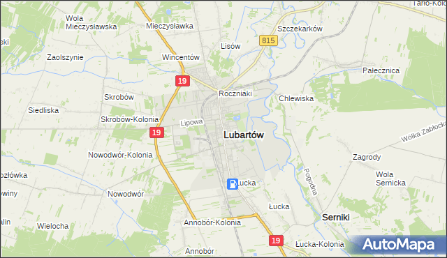 mapa Lubartów, Lubartów na mapie Targeo