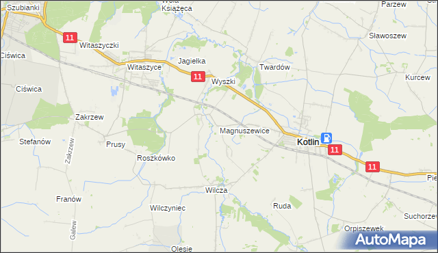mapa Magnuszewice, Magnuszewice na mapie Targeo