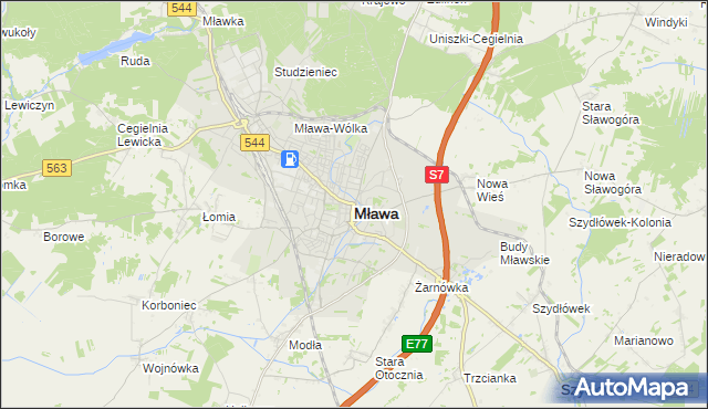 mapa Mława, Mława na mapie Targeo