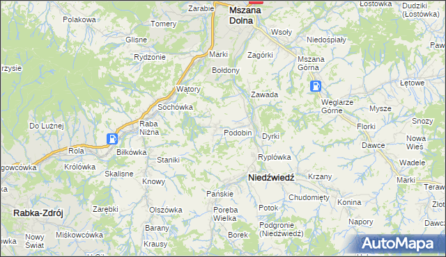 mapa Podobin, Podobin na mapie Targeo