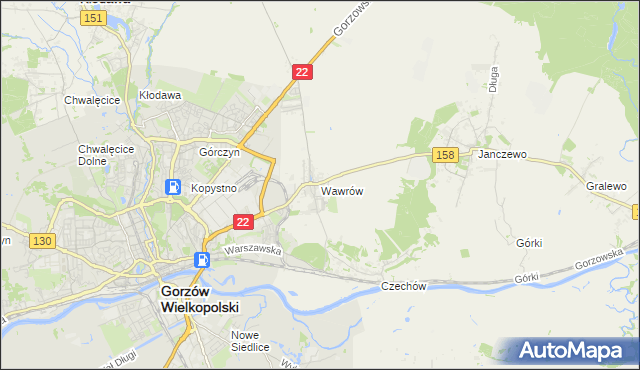 mapa Wawrów, Wawrów na mapie Targeo
