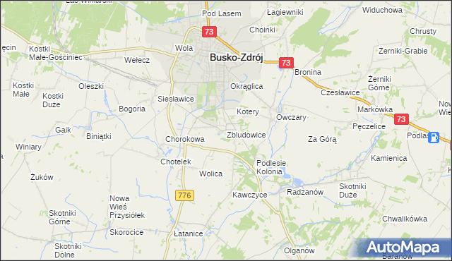 mapa Zbludowice, Zbludowice na mapie Targeo