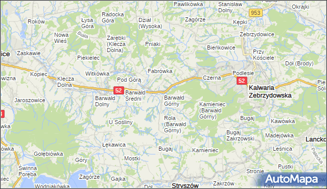 mapa Barwałd Górny, Barwałd Górny na mapie Targeo