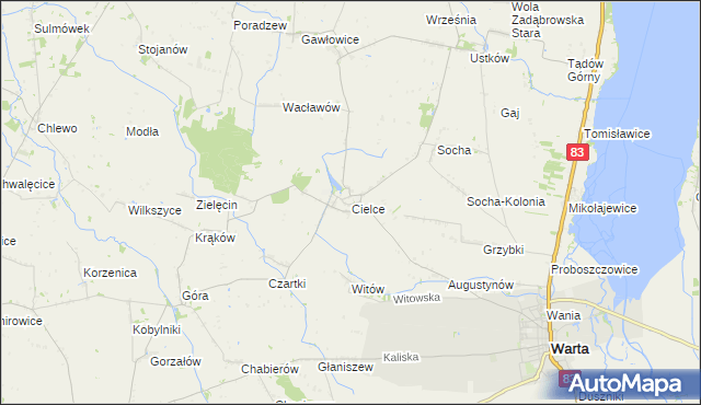mapa Cielce, Cielce na mapie Targeo