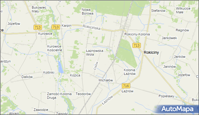 mapa Cisów gmina Rokiciny, Cisów gmina Rokiciny na mapie Targeo