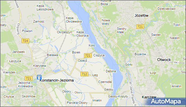 mapa Ciszyca gmina Konstancin-Jeziorna, Ciszyca gmina Konstancin-Jeziorna na mapie Targeo