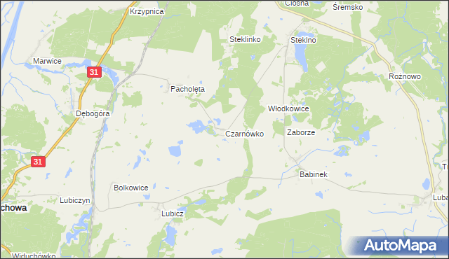 mapa Czarnówko gmina Widuchowa, Czarnówko gmina Widuchowa na mapie Targeo