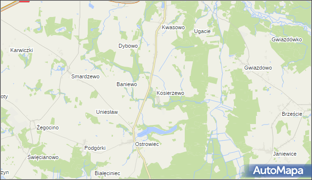 mapa Kosierzewo, Kosierzewo na mapie Targeo