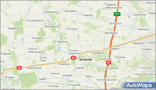 mapa Kowala-Duszocina, Kowala-Duszocina na mapie Targeo