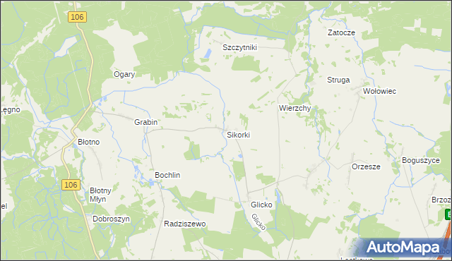 mapa Sikorki, Sikorki na mapie Targeo