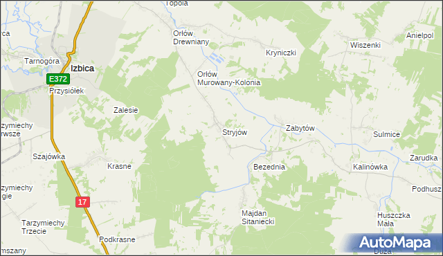 mapa Stryjów, Stryjów na mapie Targeo