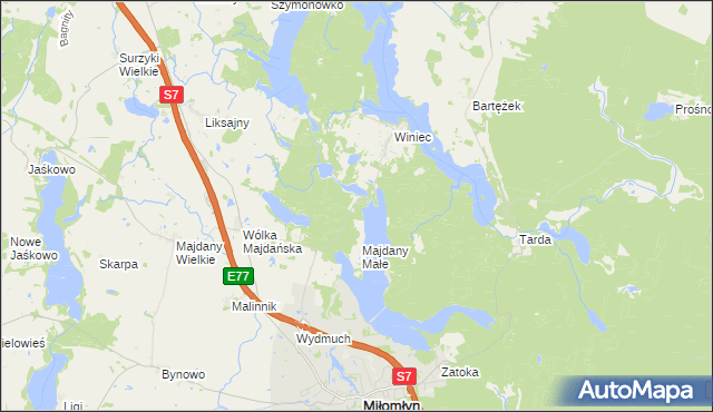 mapa Zatoka Leśna, Zatoka Leśna na mapie Targeo