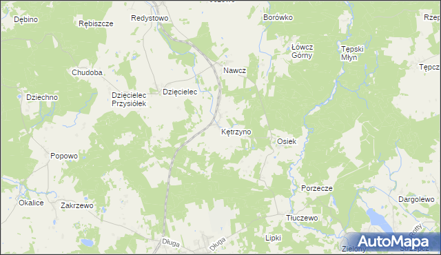 mapa Kętrzyno, Kętrzyno na mapie Targeo